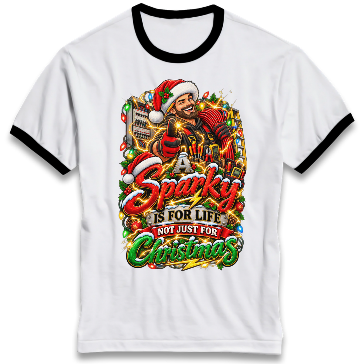 Sparky Christmas Ringer T-Shirt