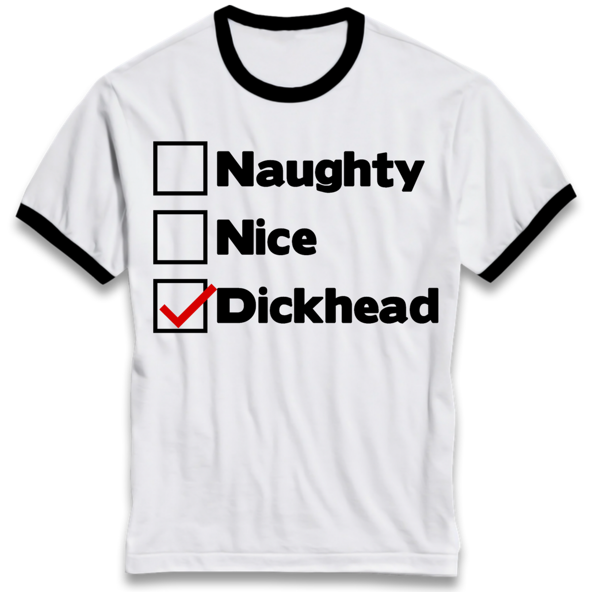 Naughty List Slogan Ringer T-Shirt