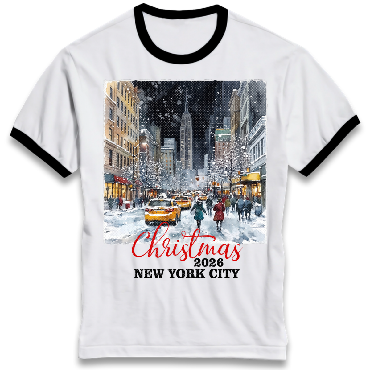 New York Winter Gift Ringer T-Shirt