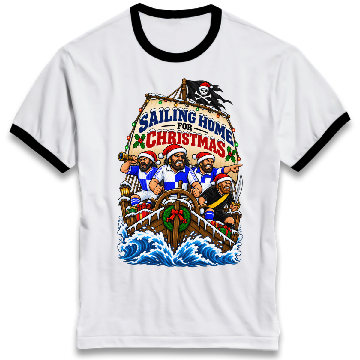 Bristol Rovers Christmas Ringer T-Shirt