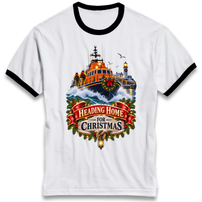 RNLI Christmas Ringer T-Shirt