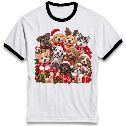 Puppy Christmas Ringer T-Shirt