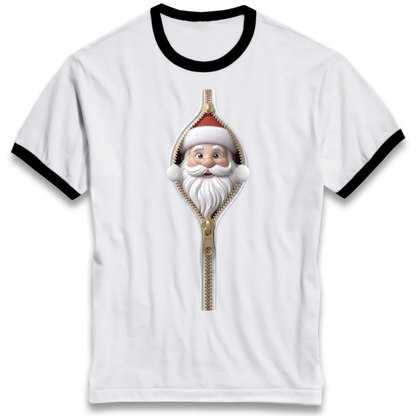 Santa Face Novelty Ringer T-Shirt