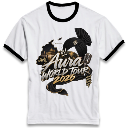 Diljit Dosanjh Aura World Tour 2026 Ringer T-Shirt