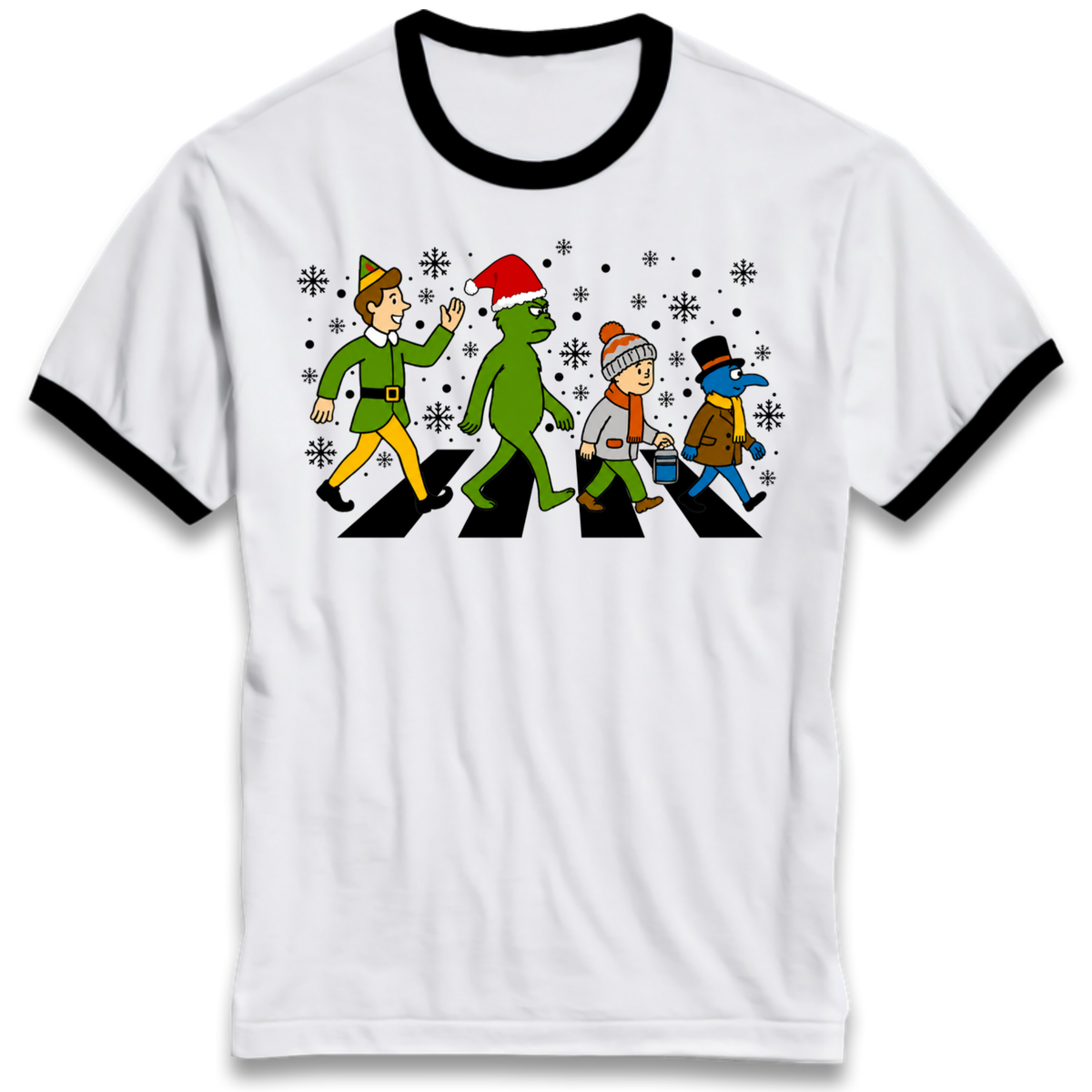 Abbey Road Walk Christmas jumper Ringer T-Shirt