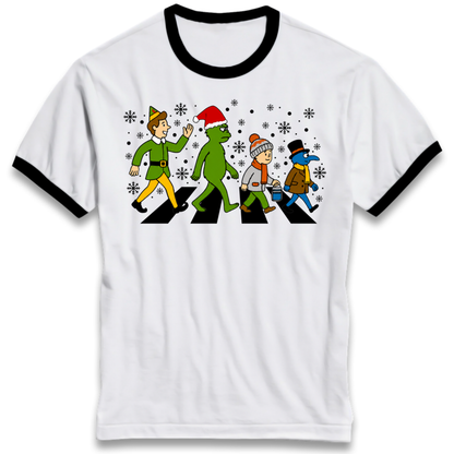 Abbey Road Walk Christmas jumper Ringer T-Shirt