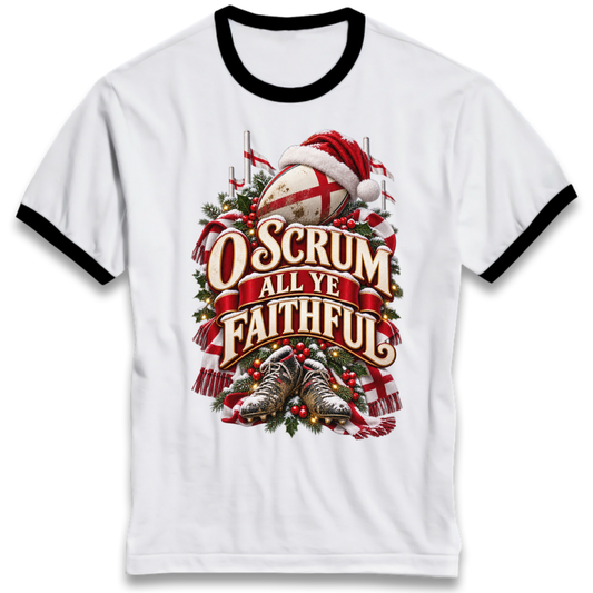 England Rugby Christmas Ringer T-Shirt