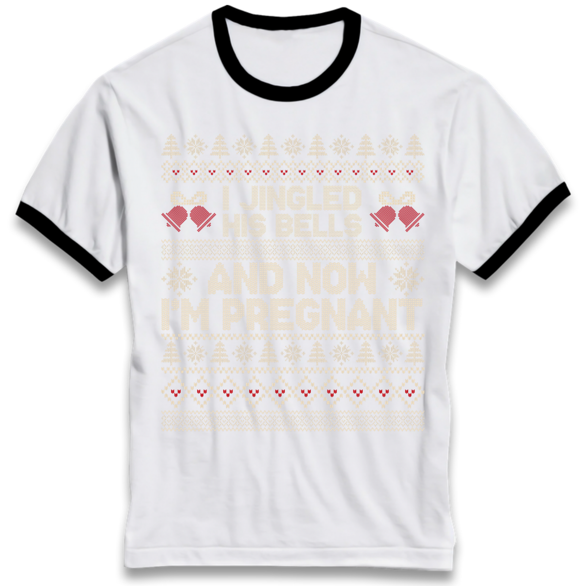 Pregnant At Christmas Ringer T-Shirt