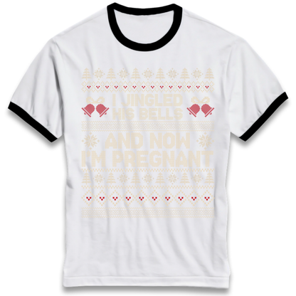 Pregnant At Christmas Ringer T-Shirt