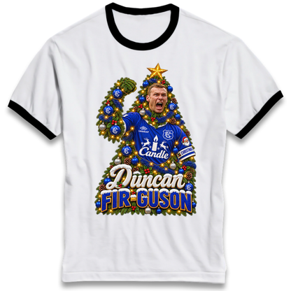 Duncan Ferguson Everton Christmas Ringer T-Shirt