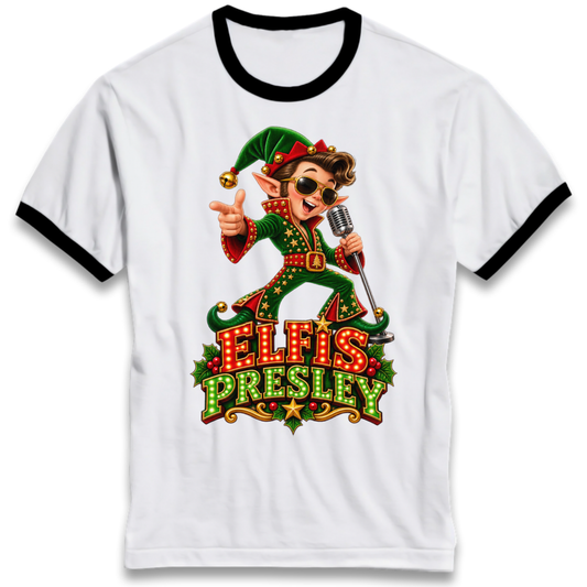 Elvis Presley Christmas Ringer T-Shirt