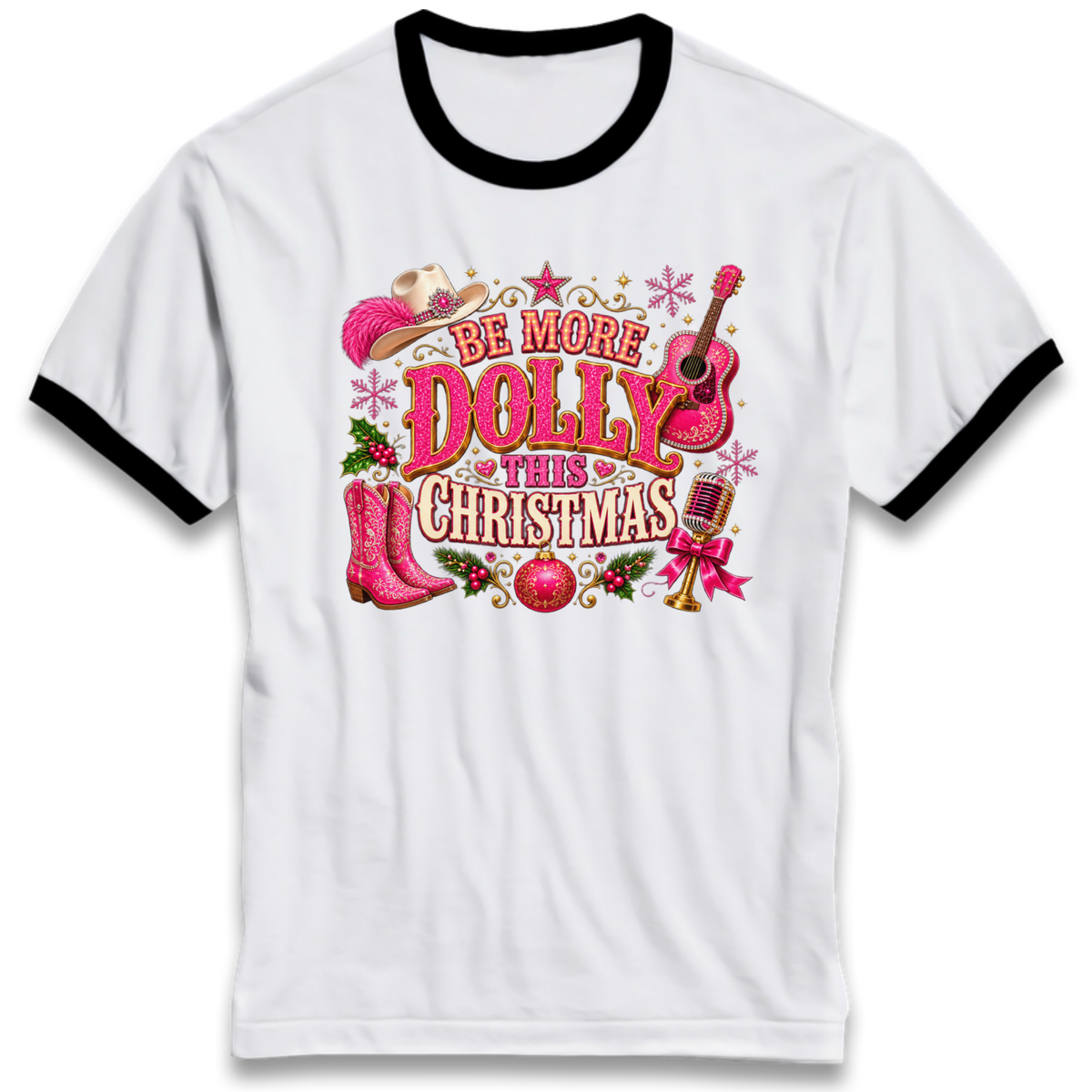 Dolly Parton Christmas Ringer T-Shirt