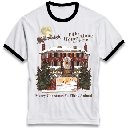 Home Alone Festive Christmas Ringer T-Shirt