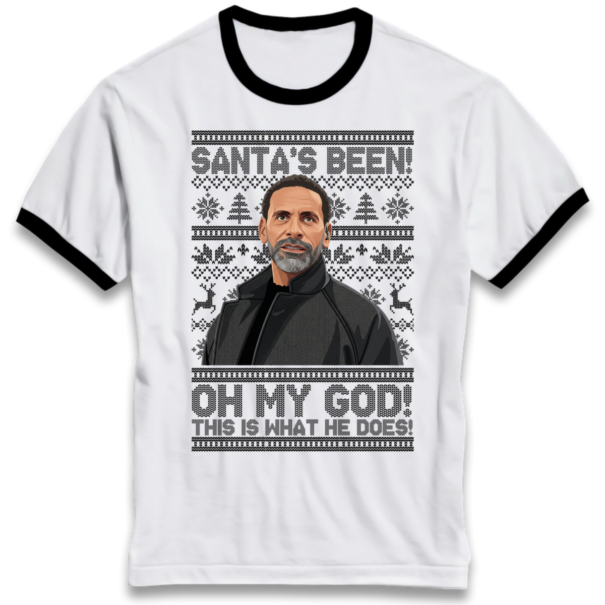 Steve Rio Ferdinand Christmas Ringer T-Shirt