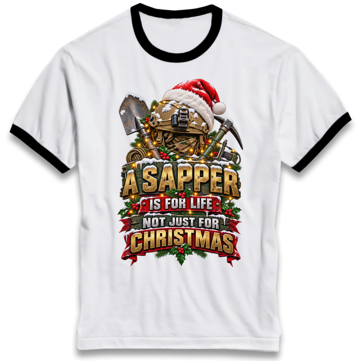 Royal Engineers Sappers Christmas Ringer T-Shirt