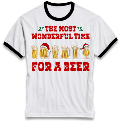 Festive Pint Graphic Ringer T-Shirt