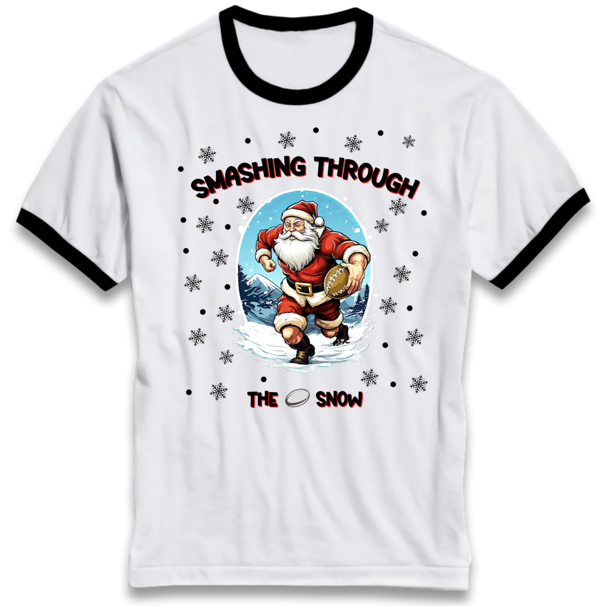Rugby Santa Clothing Ringer T-Shirt