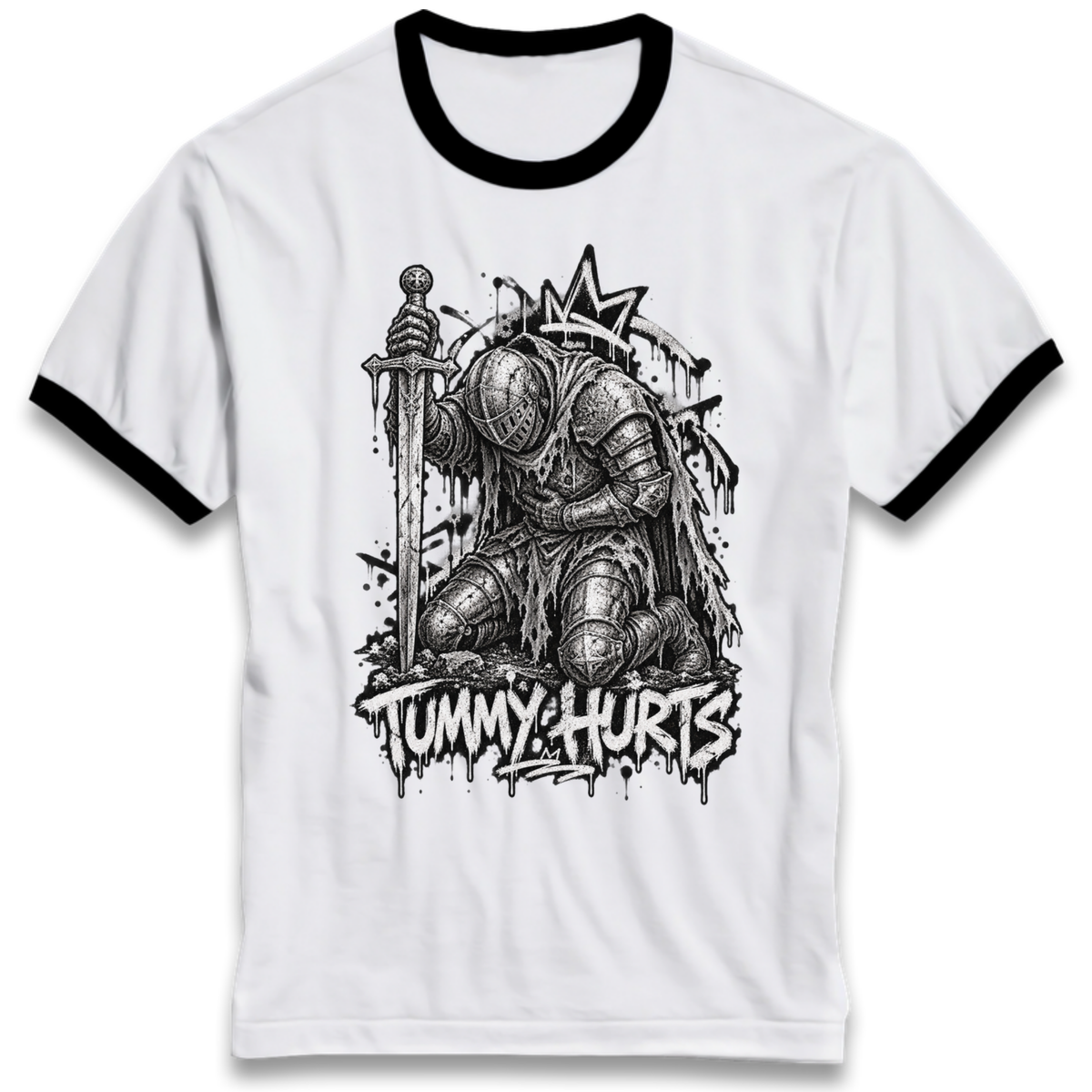 Tummy Hurts Knight Ringer T-Shirt