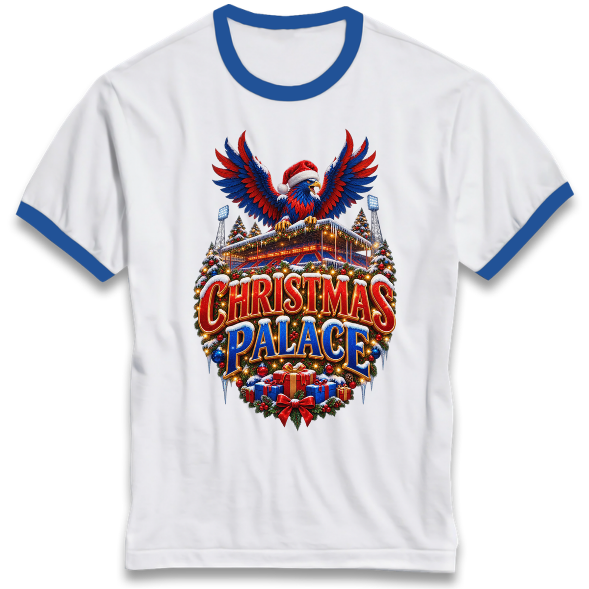 Crystal Palace Football Christmas Ringer T-Shirt