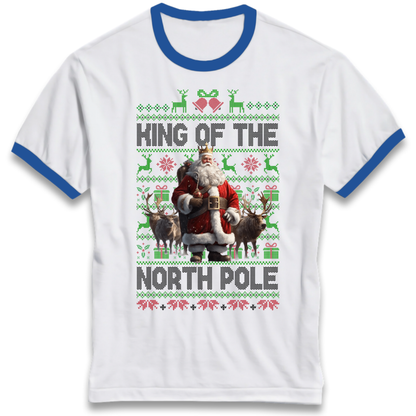 King Santa Christmas Ringer T-Shirt