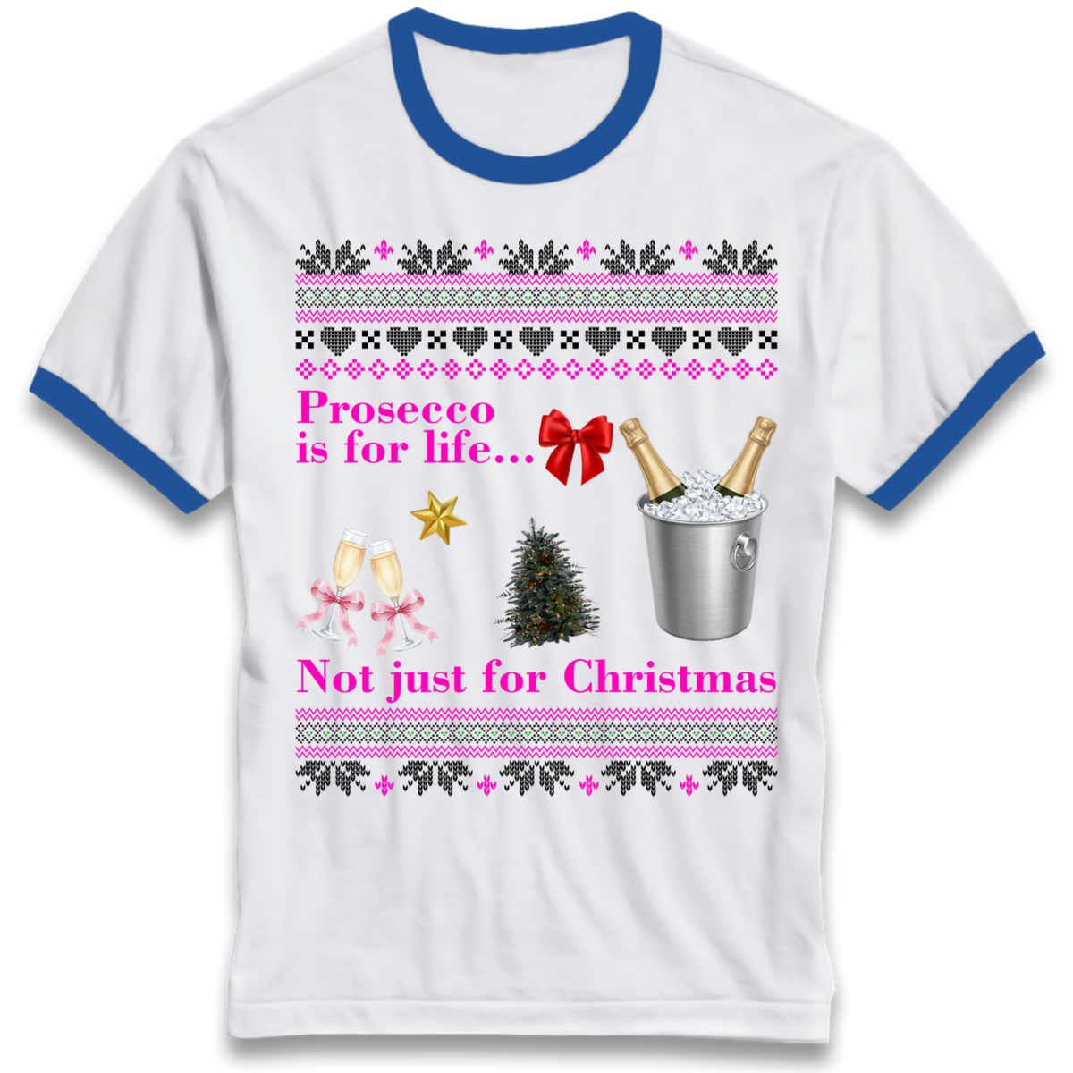 Prosecco Gift Top Ringer T-Shirt