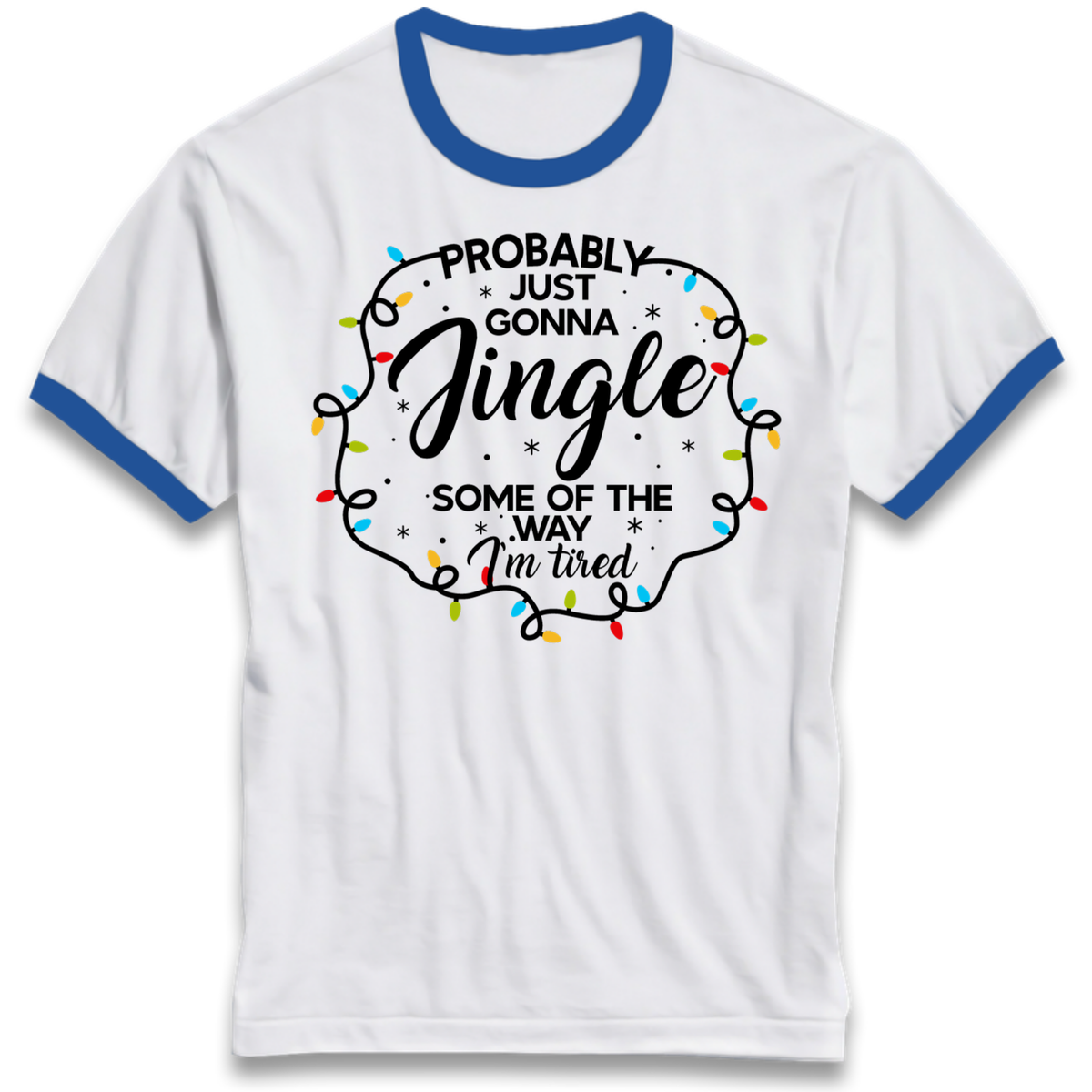 Lazy Festive Outfit Ringer T-Shirt