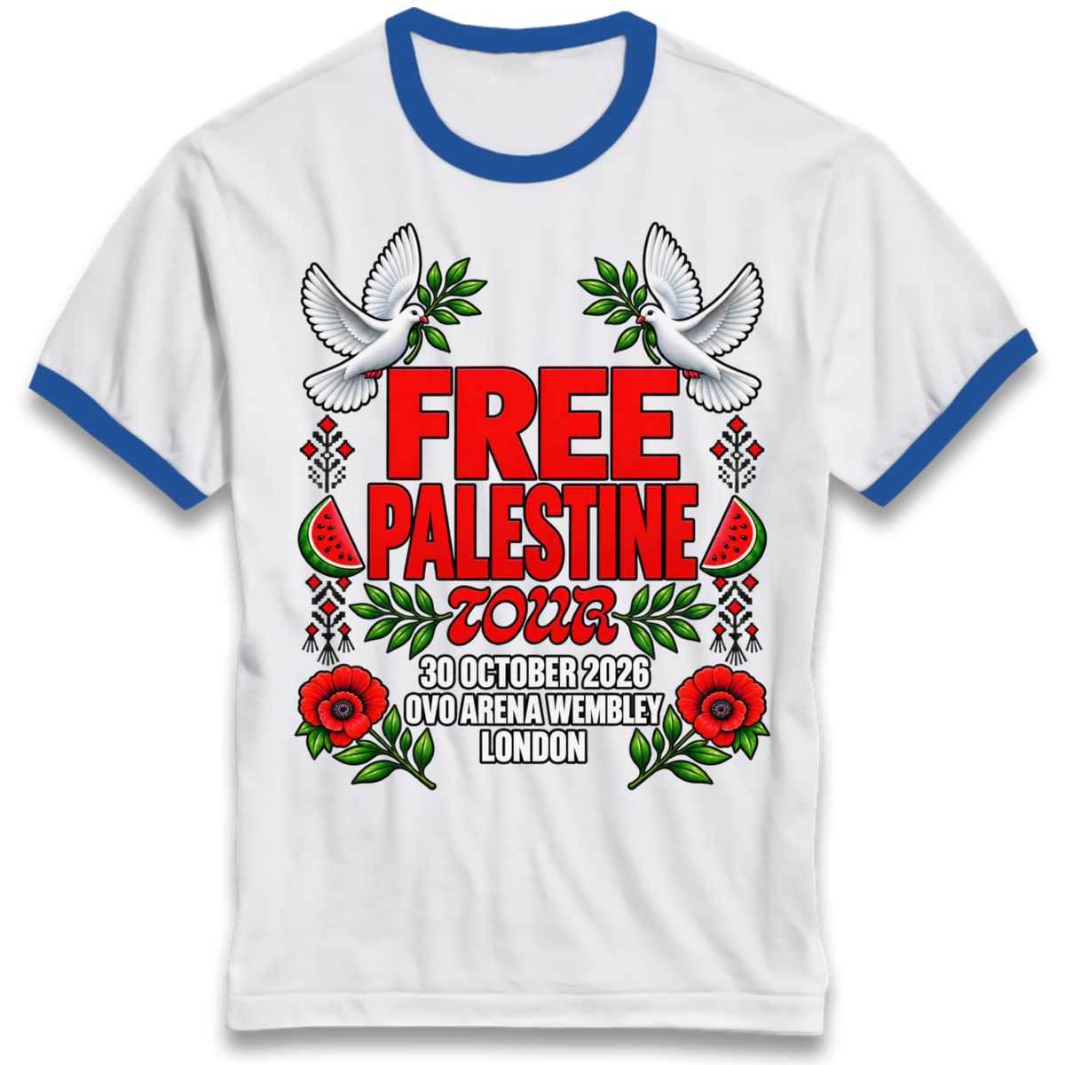 Macklemore and Friends Free Palestine Tour London 2026 Ringer T-Shirt