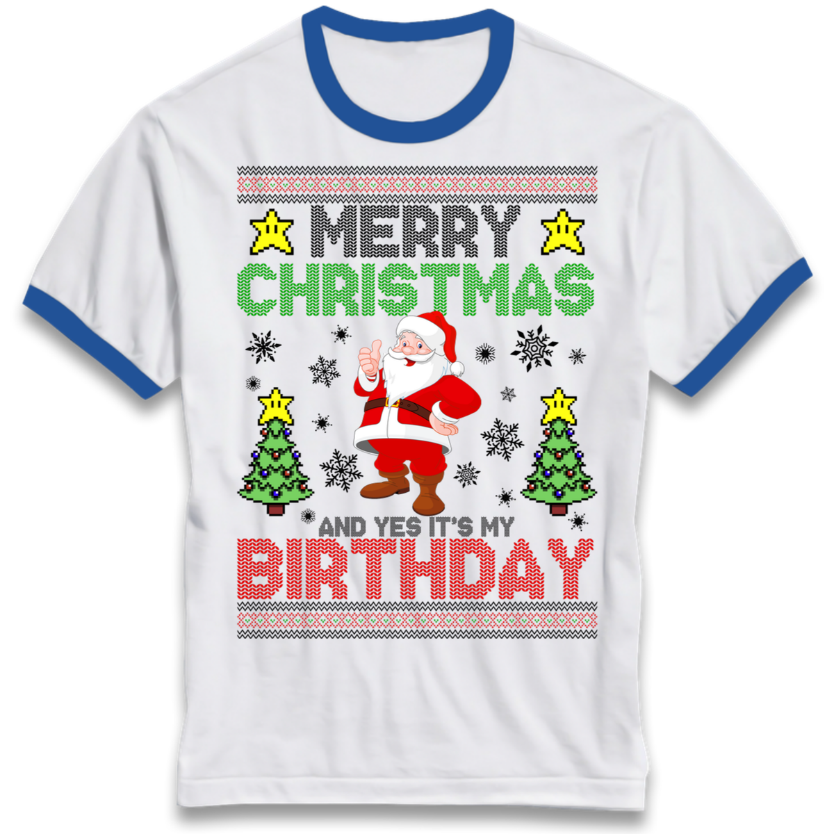Santa birthday design Ringer T-Shirt