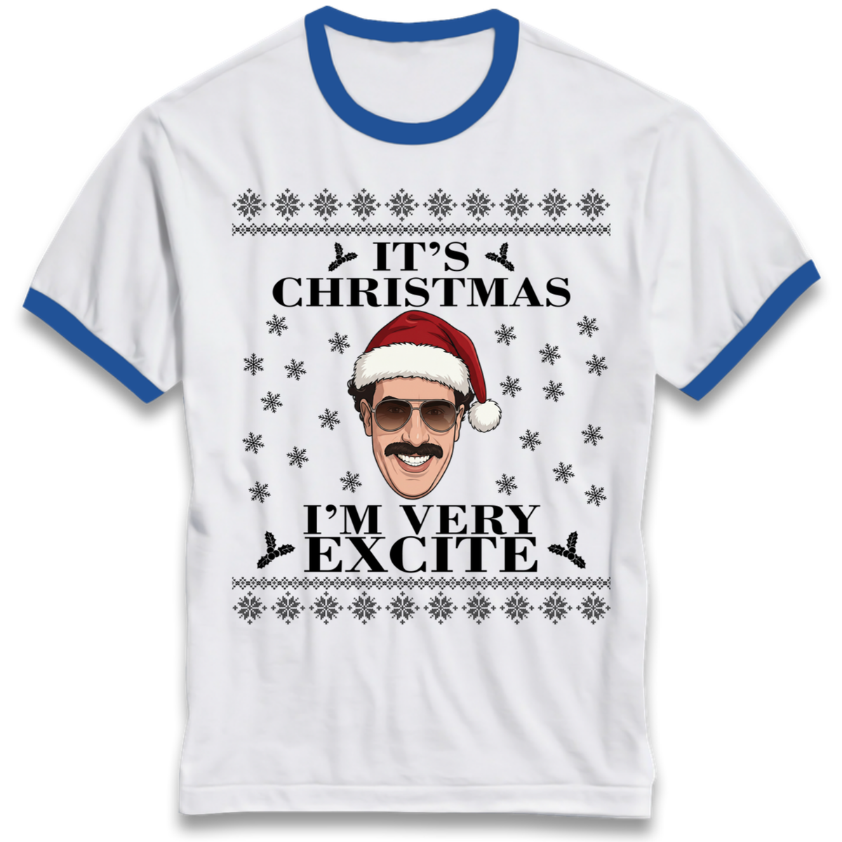 I Very Excite Christmas Ringer T-Shirt