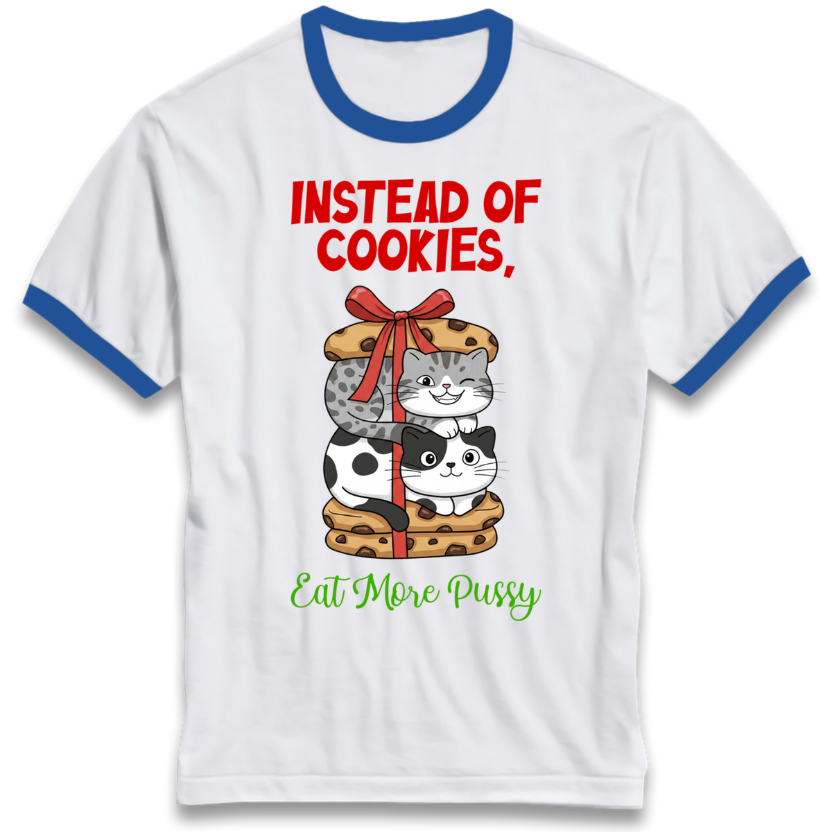 Cheeky Cat Slogan Ringer T-Shirt