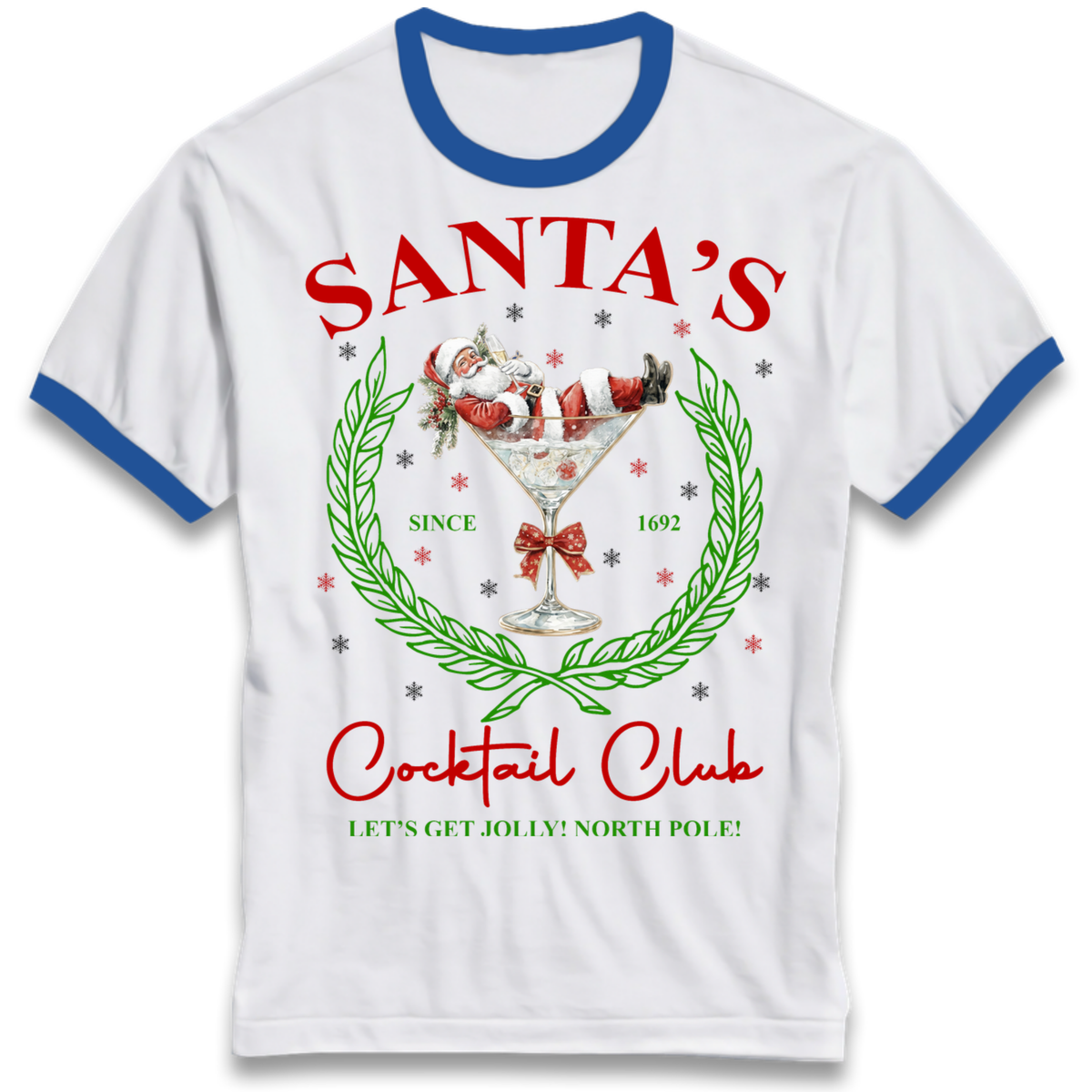 Cocktail Lover Christmas Ringer T-Shirt