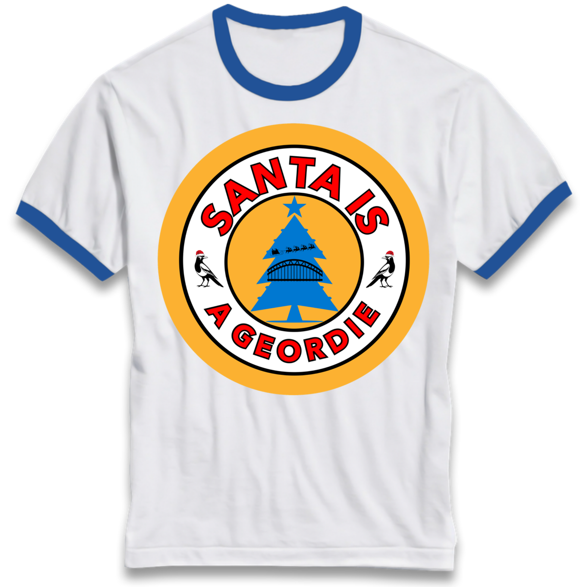 Geordie Santa  Christmas Ringer T-Shirt