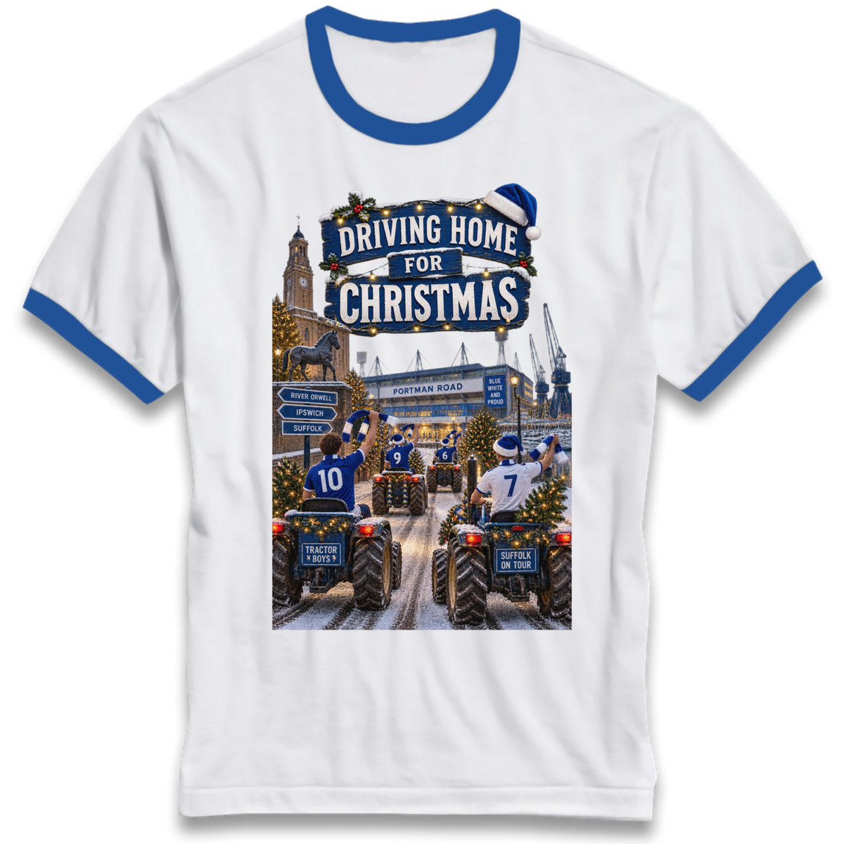 Ipswich Town Christmas Ringer T-Shirt