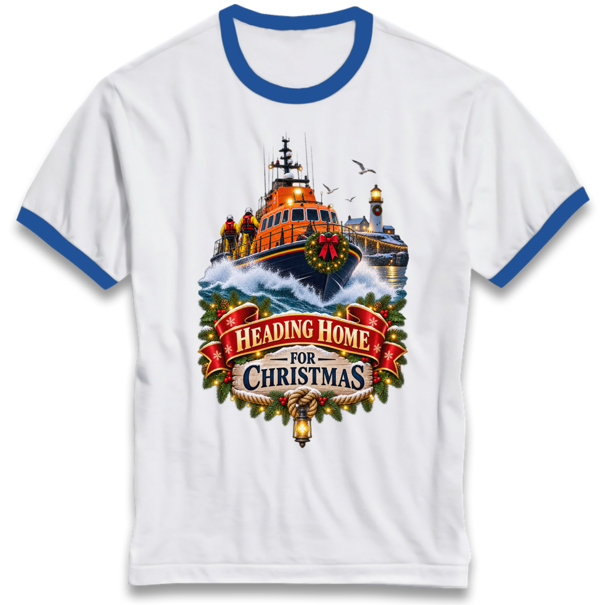 RNLI Christmas Ringer T-Shirt