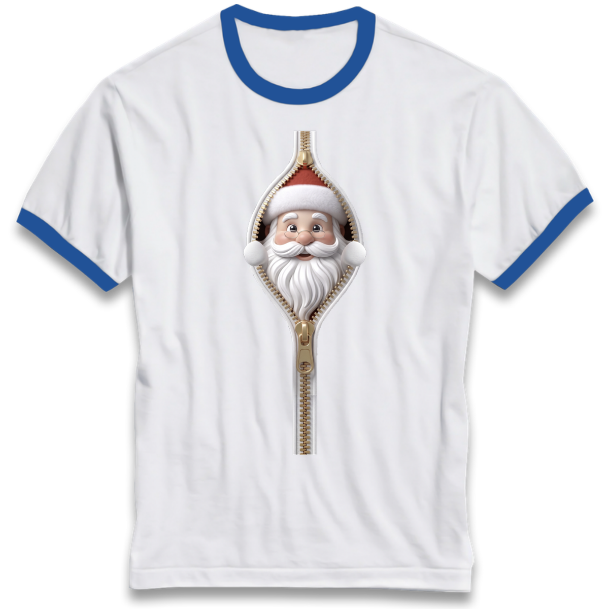 Santa Face Novelty Ringer T-Shirt