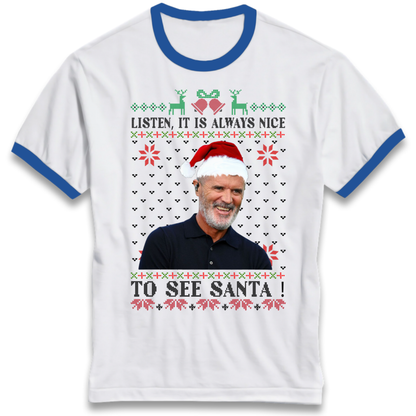 Roy Keane Christmas Ringer T-Shirt