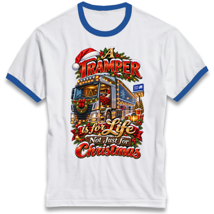 Trucker Christmas Ringer T-Shirt