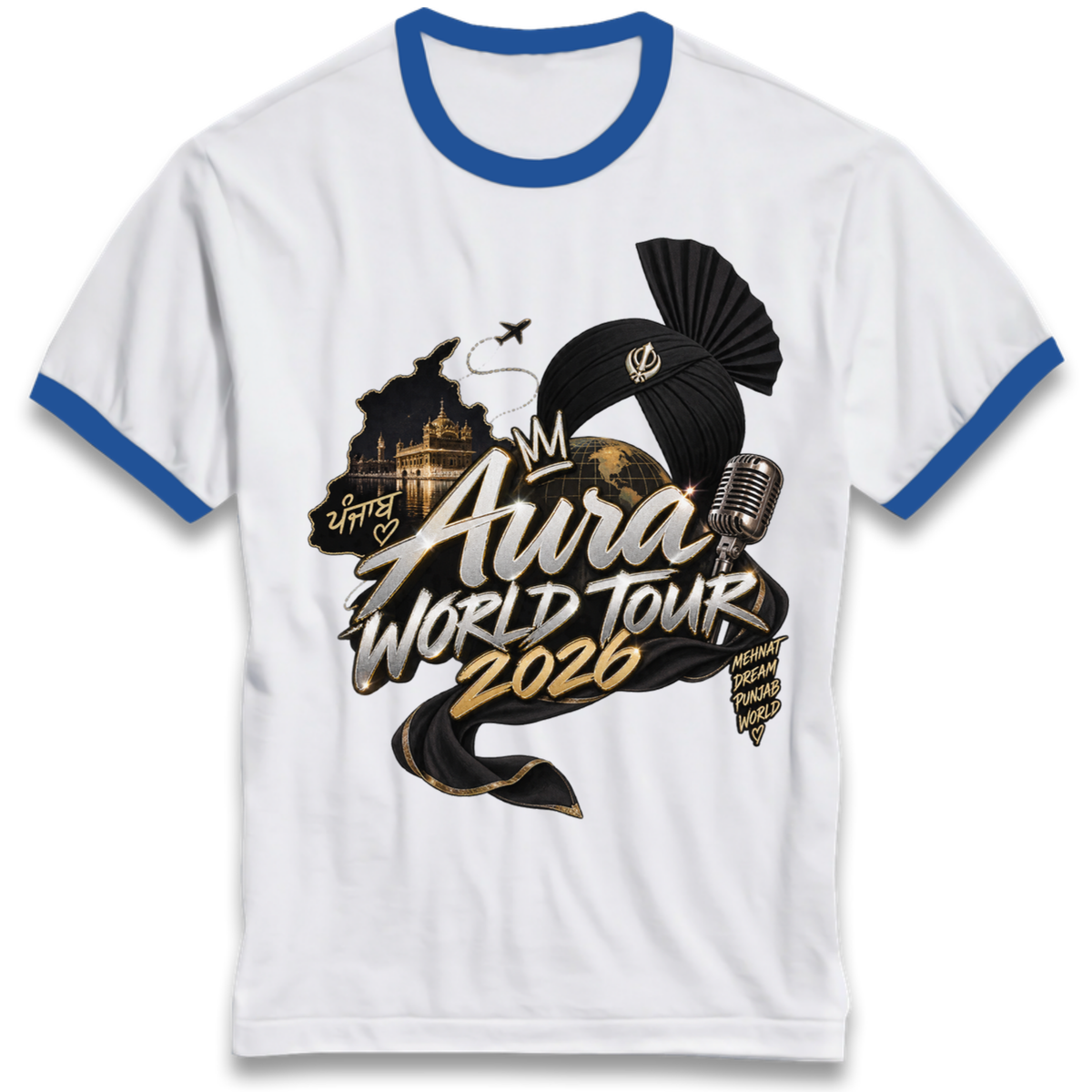 Diljit Dosanjh Aura World Tour 2026 Ringer T-Shirt