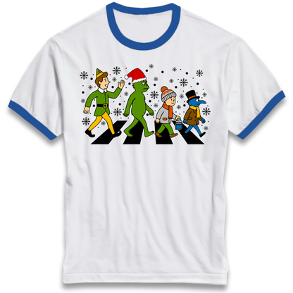 Abbey Road Walk Christmas jumper Ringer T-Shirt