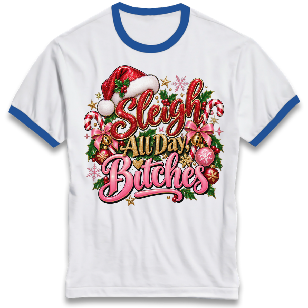 Womens Christmas Ringer T-Shirt