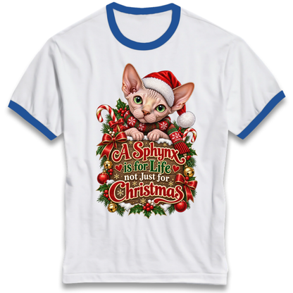 Sphynx Cat Christmas Ringer T-Shirt