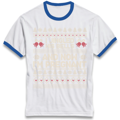 Pregnant At Christmas Ringer T-Shirt