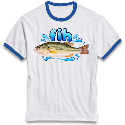 Fih Funny Bass Fish Ringer T-Shirt