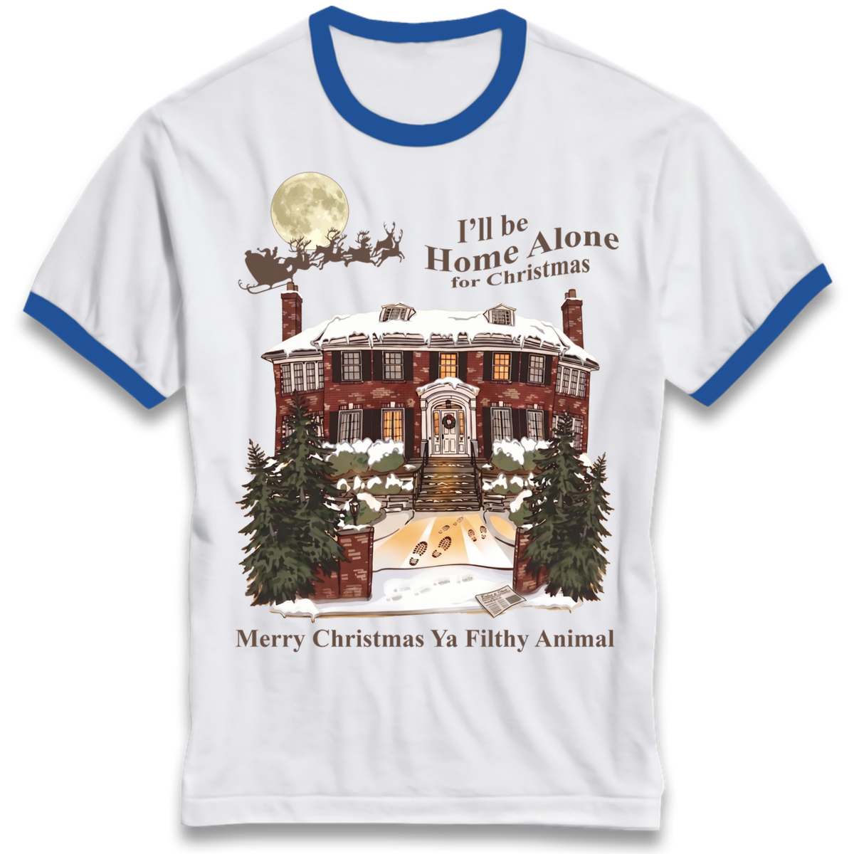 Home Alone Festive Christmas Ringer T-Shirt