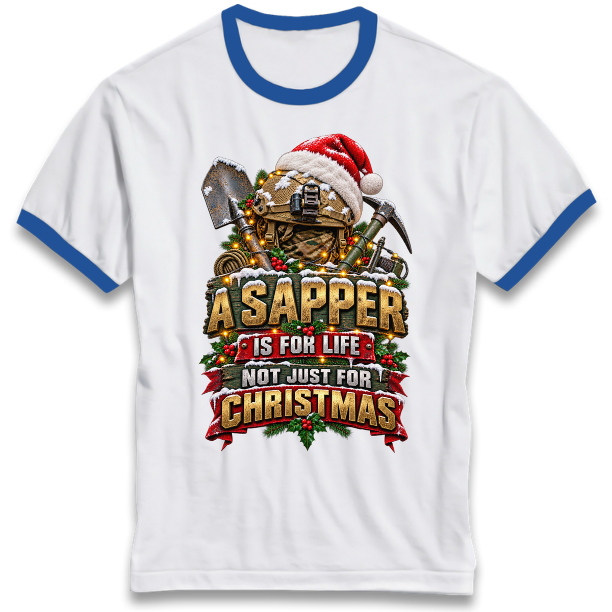 Royal Engineers Sappers Christmas Ringer T-Shirt