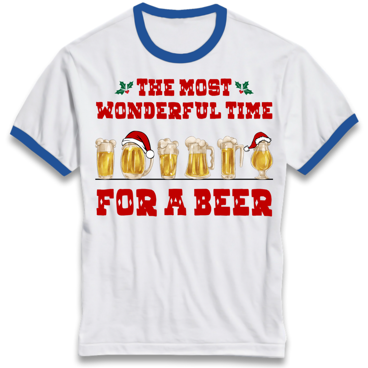 Festive Pint Graphic Ringer T-Shirt