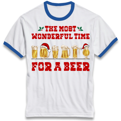 Festive Pint Graphic Ringer T-Shirt