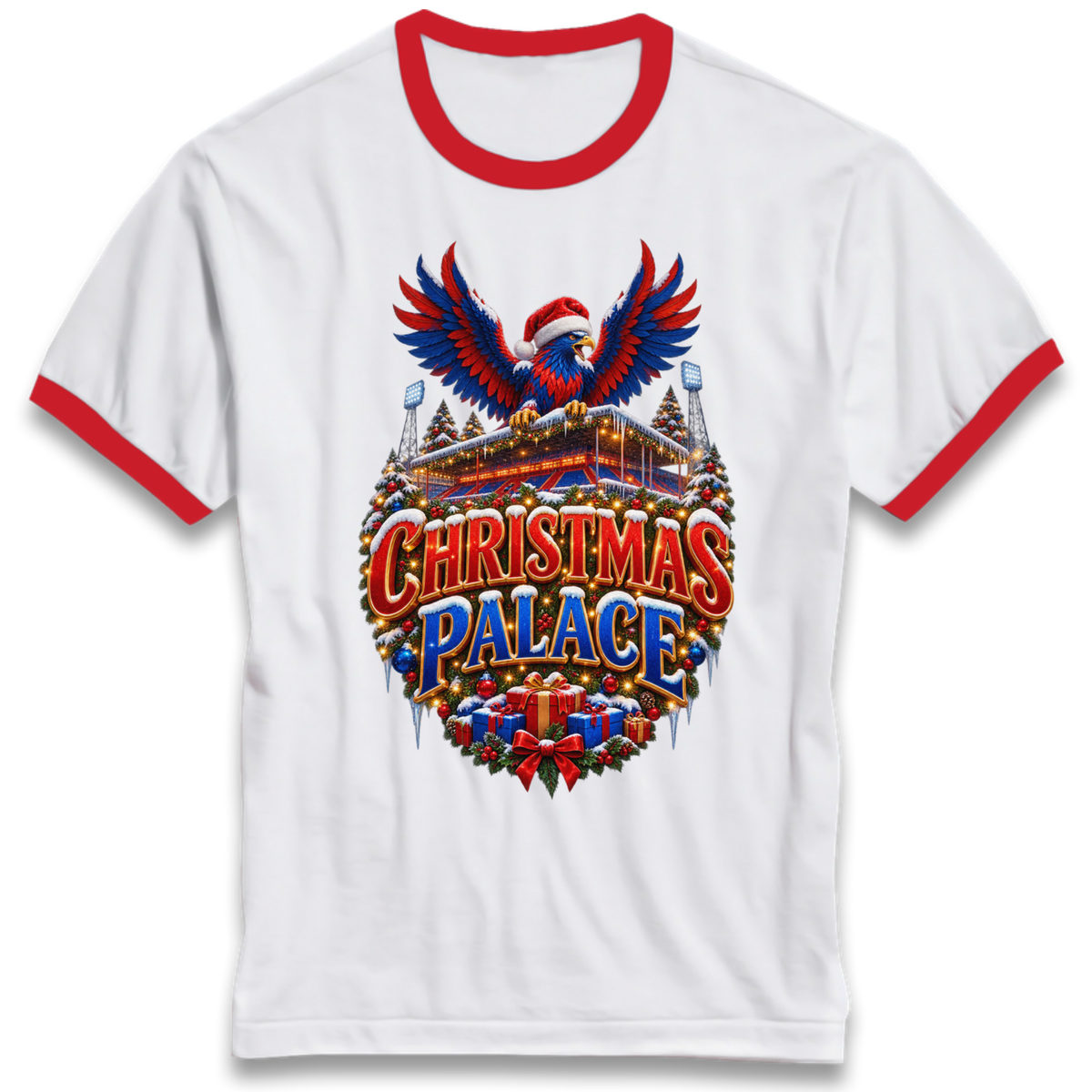 Crystal Palace Football Christmas Ringer T-Shirt