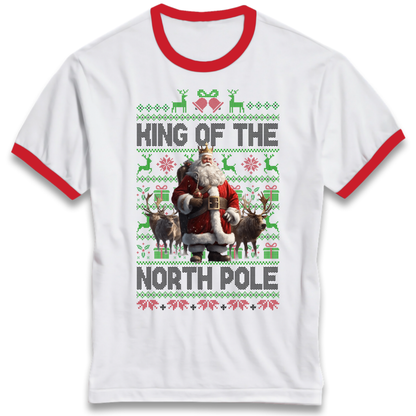 King Santa Christmas Ringer T-Shirt