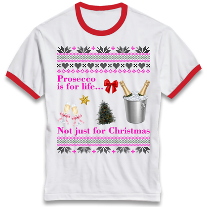 Prosecco Gift Top Ringer T-Shirt